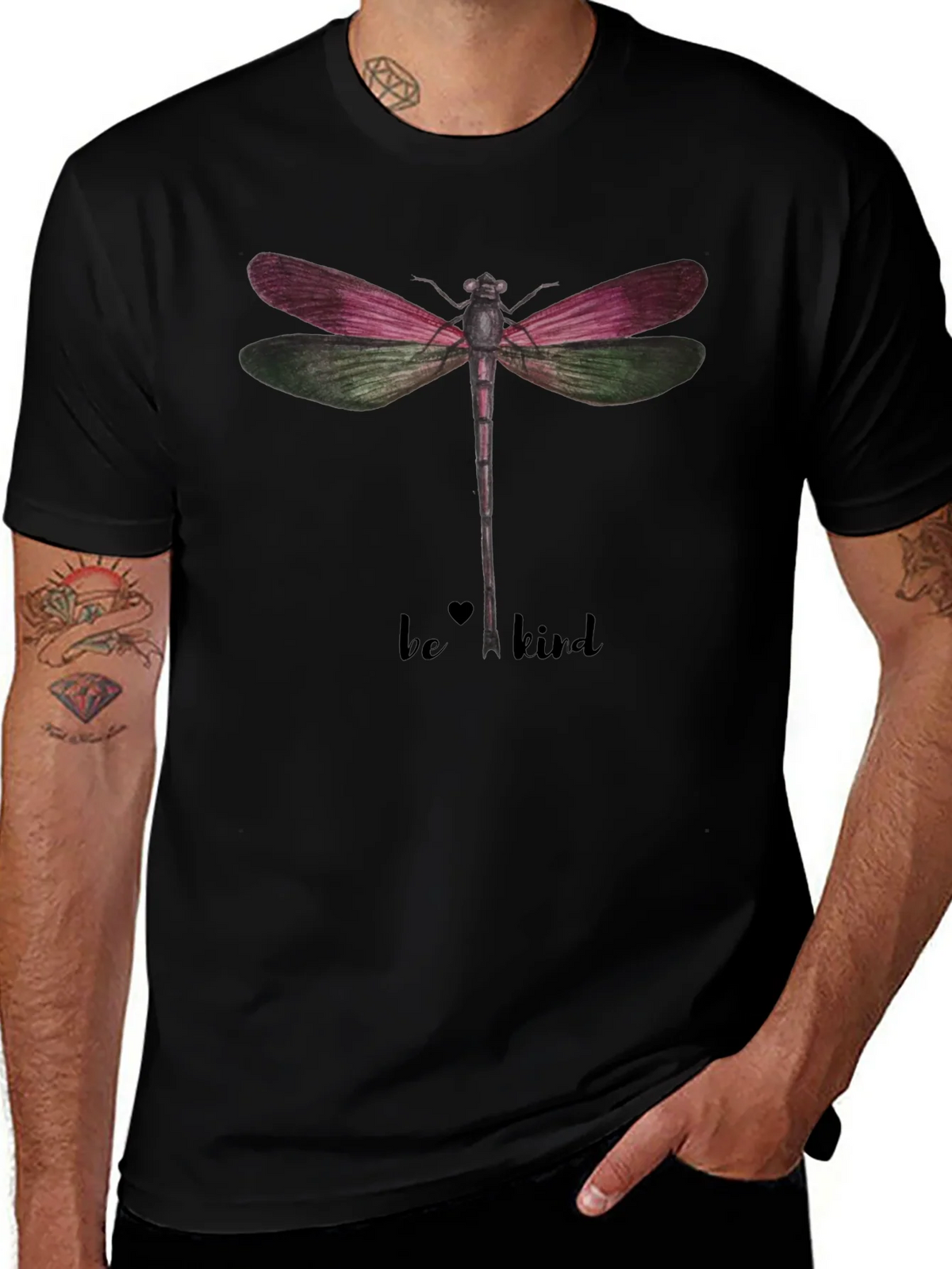 Dragonfly Be Kind Graphic Tee - Black product image 1