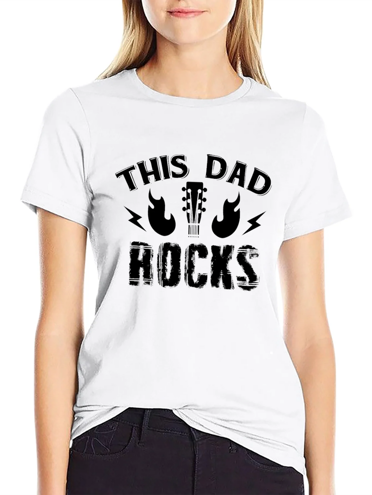 This Dad Rocks Graphic Tee - Black T-Shirt product image 3