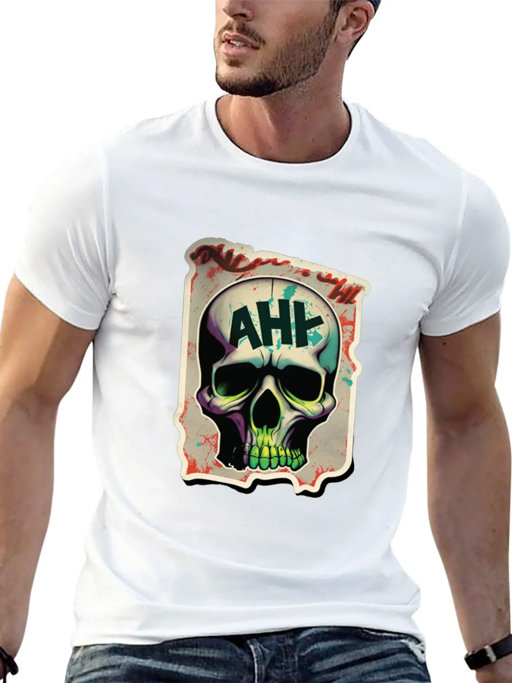 Edgy AH! Skull Graphic Tee product image 12