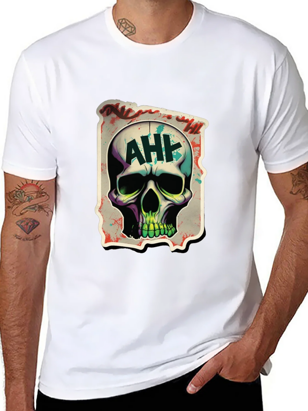 Edgy AH! Skull Graphic Tee product image 7