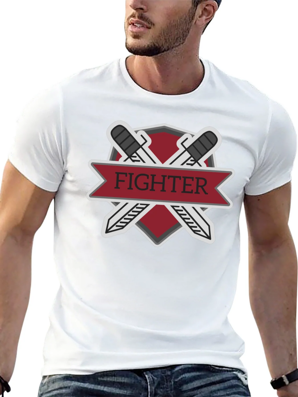 Fighter Sword Emblem Black T-Shirt product image 4