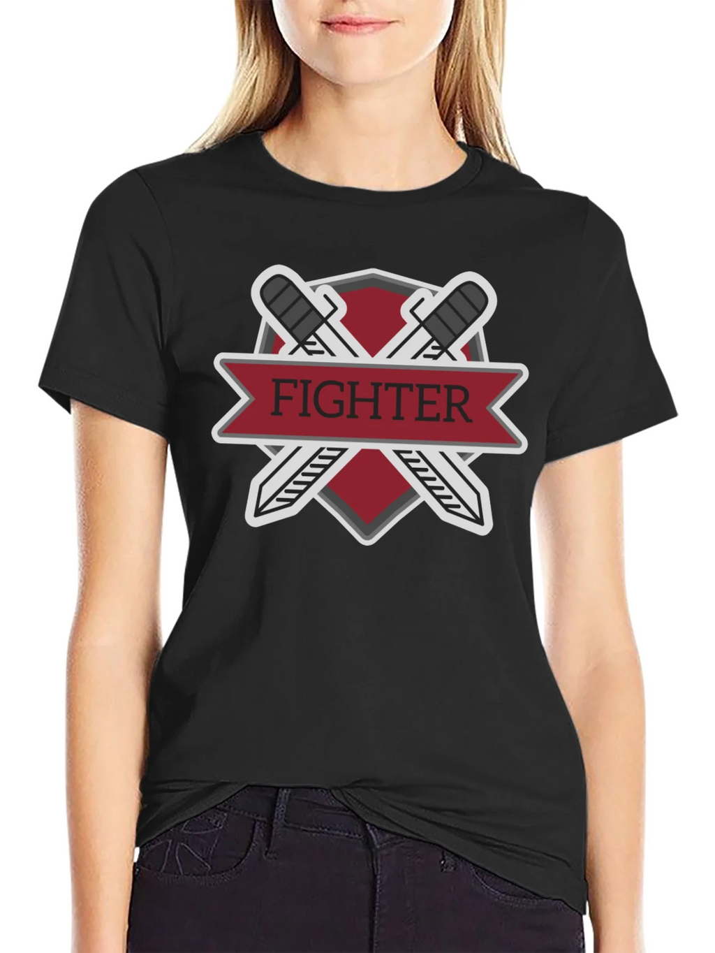 Fighter Sword Emblem Black T-Shirt product image 1