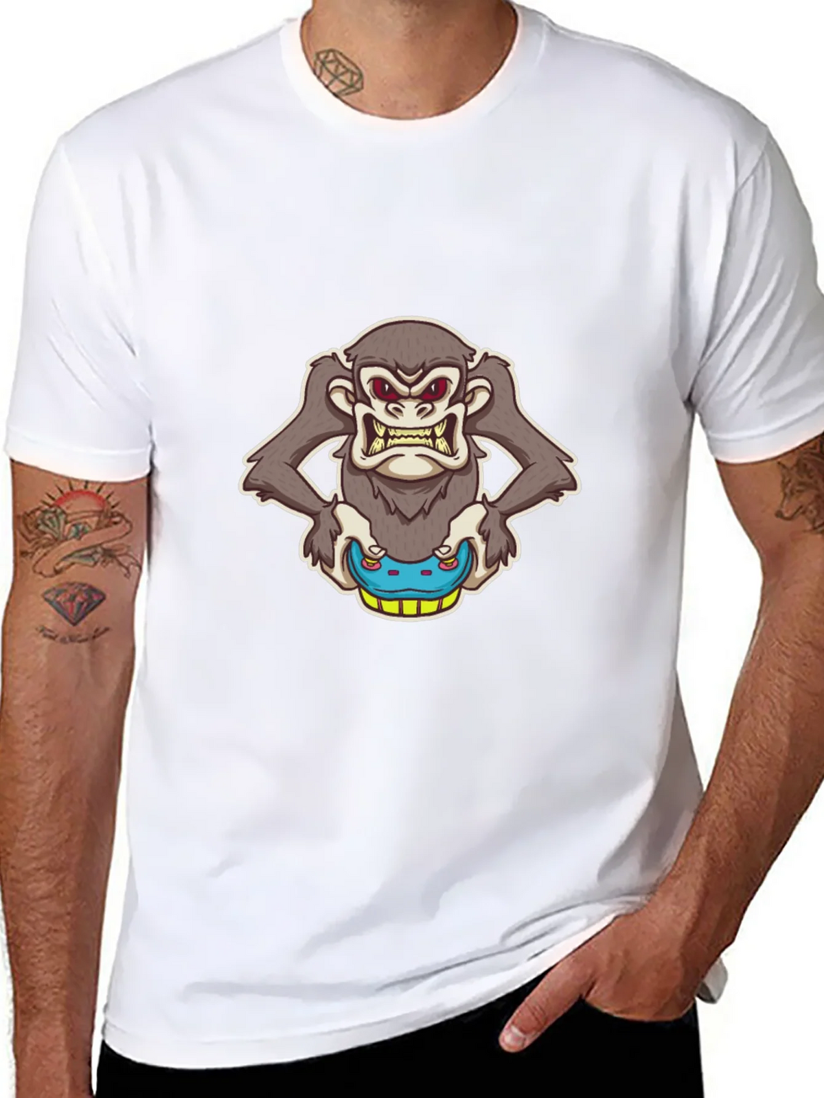 Grumpy Monkey Skateboard Graphic Tee product image 7