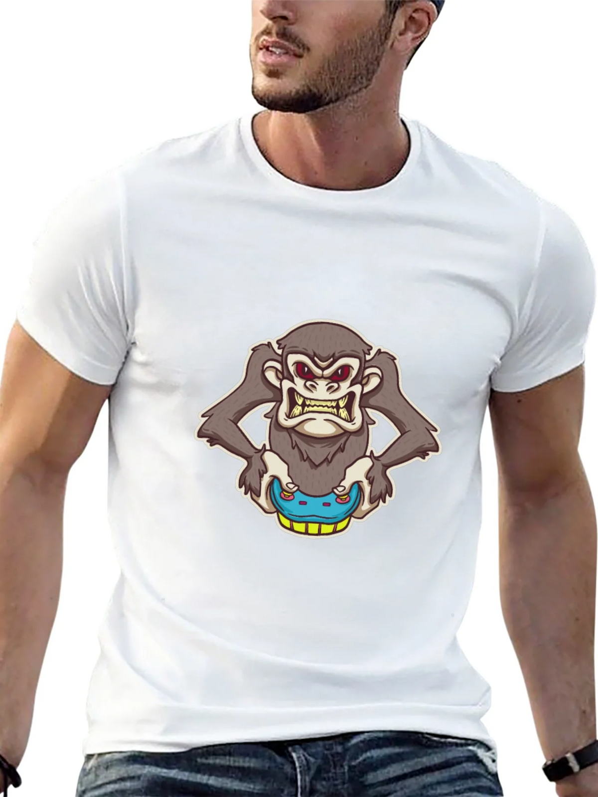 Grumpy Monkey Skateboard Graphic Tee product image 12