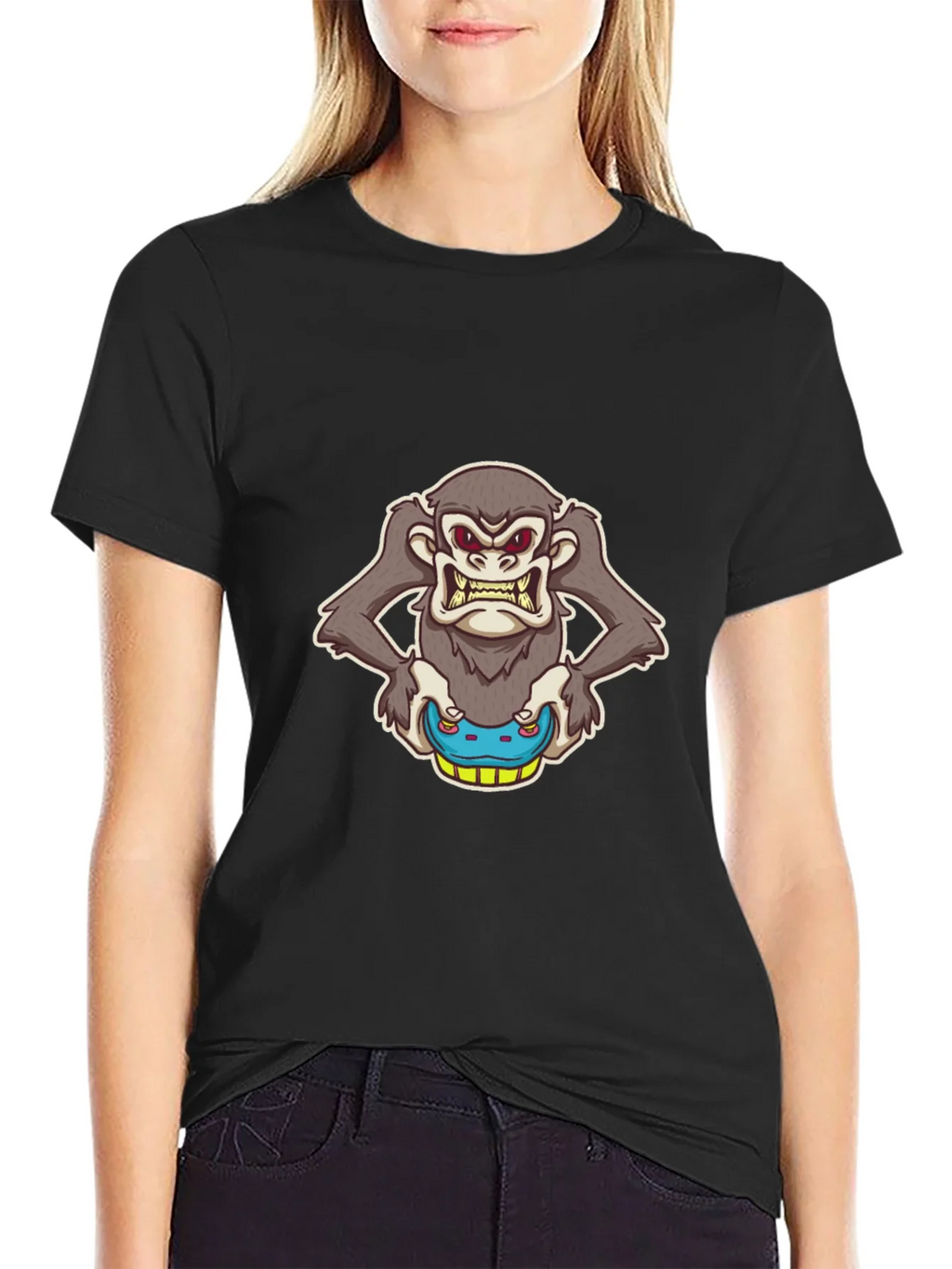 Grumpy Monkey Skateboard Graphic Tee product image 2