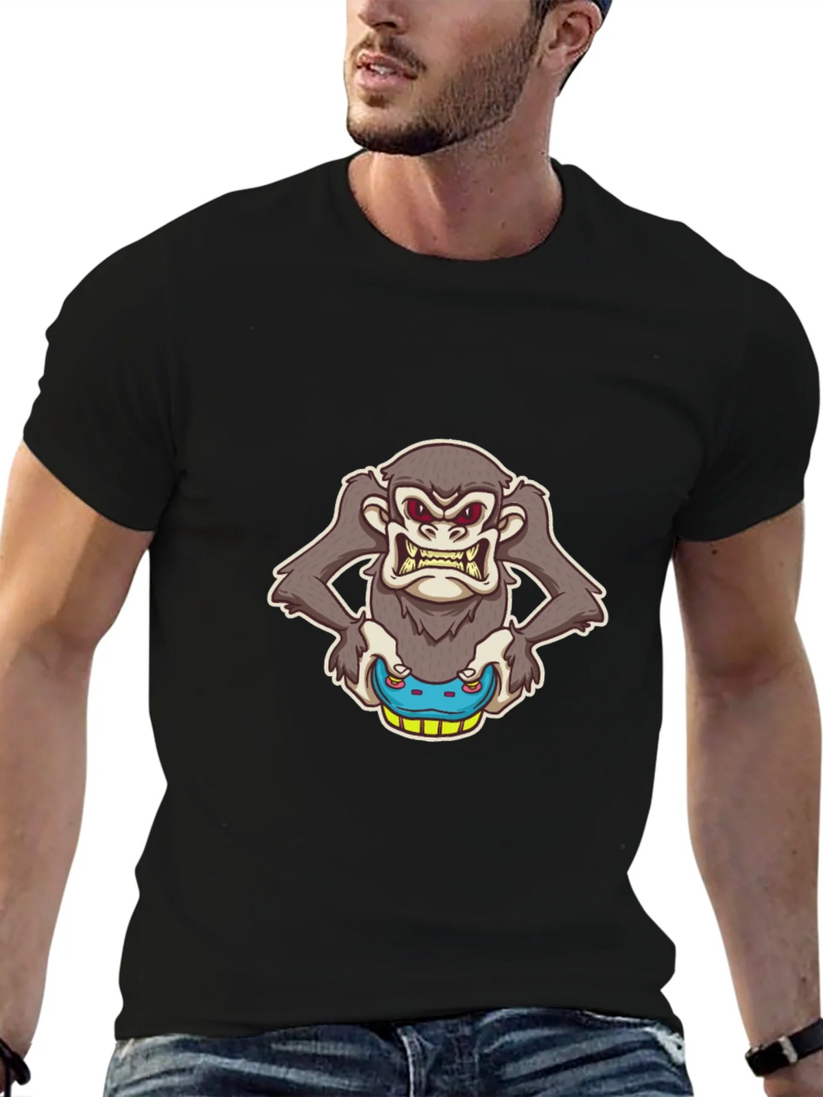 Grumpy Monkey Skateboard Graphic Tee product image 6