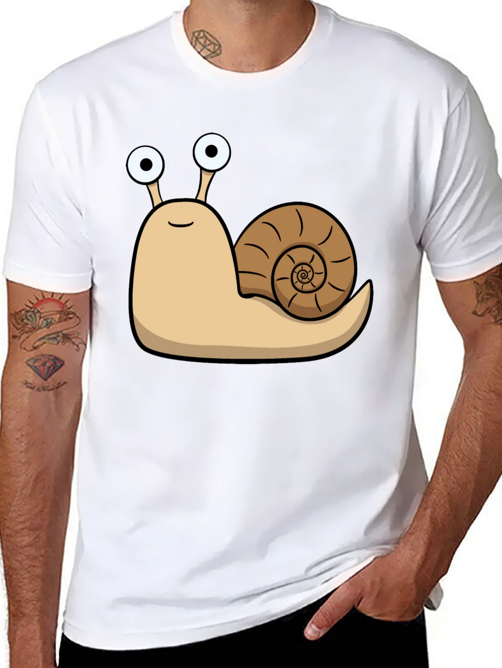 Cartoon Snail Graphic Black T-Shirt product image 7