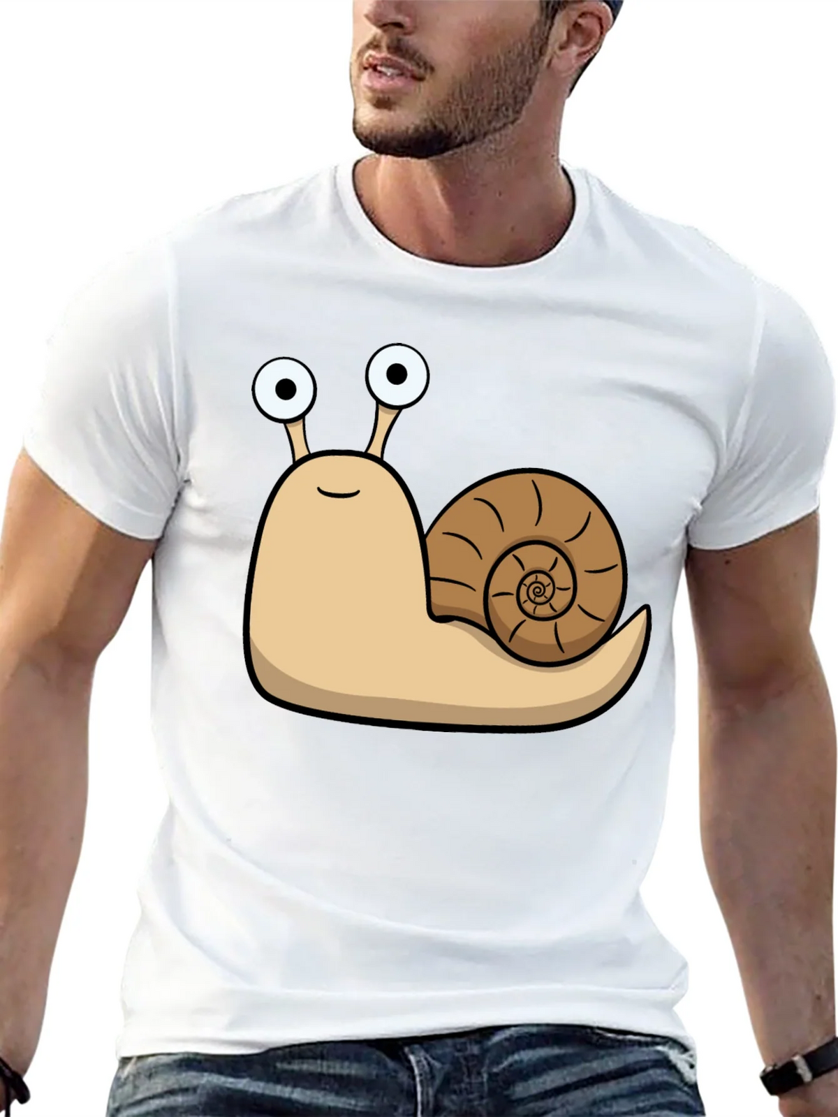 Cartoon Snail Graphic Black T-Shirt product image 12