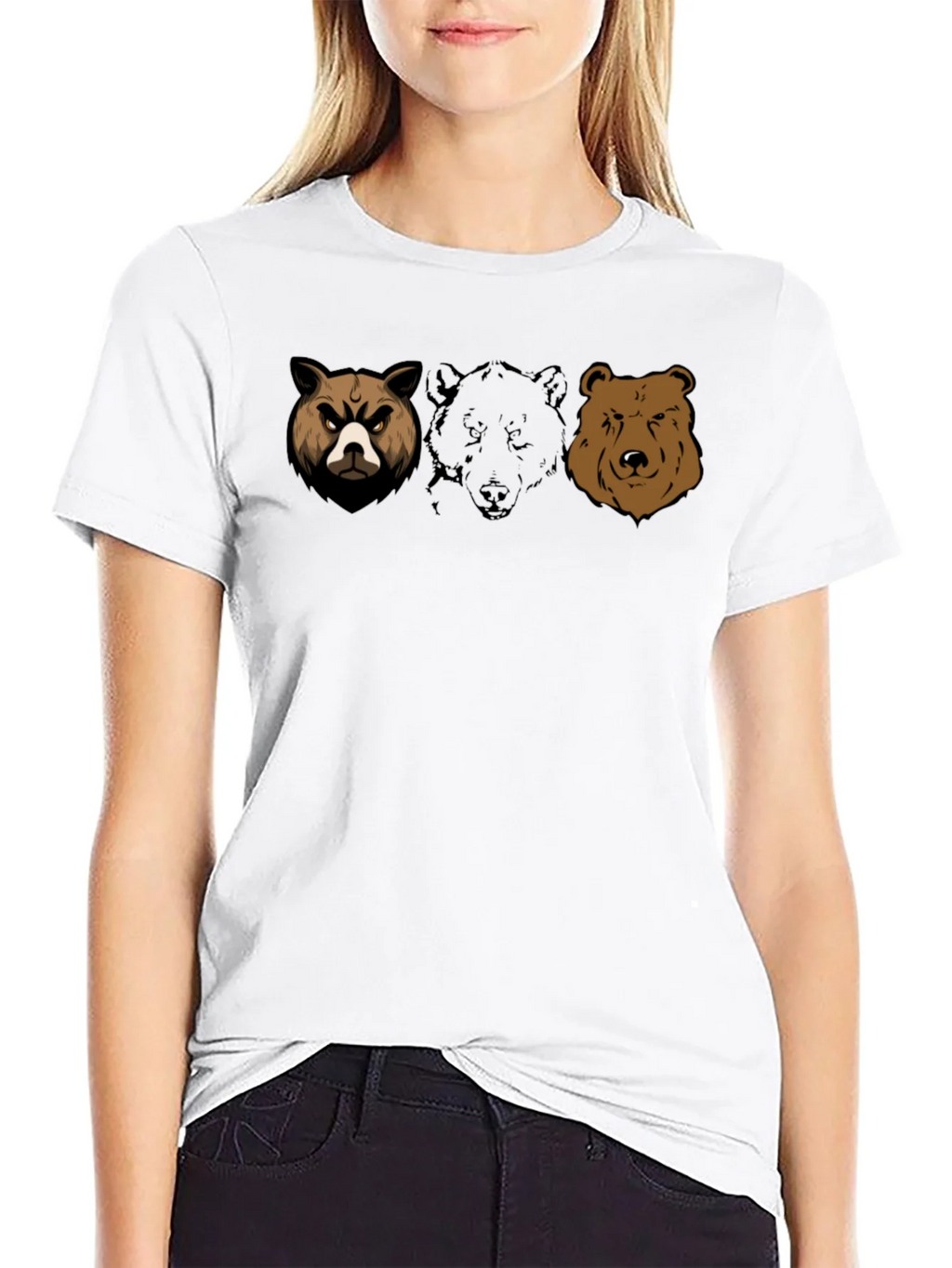 Bear Trio Graphic T-Shirt - Black Cotton Tee product image 8