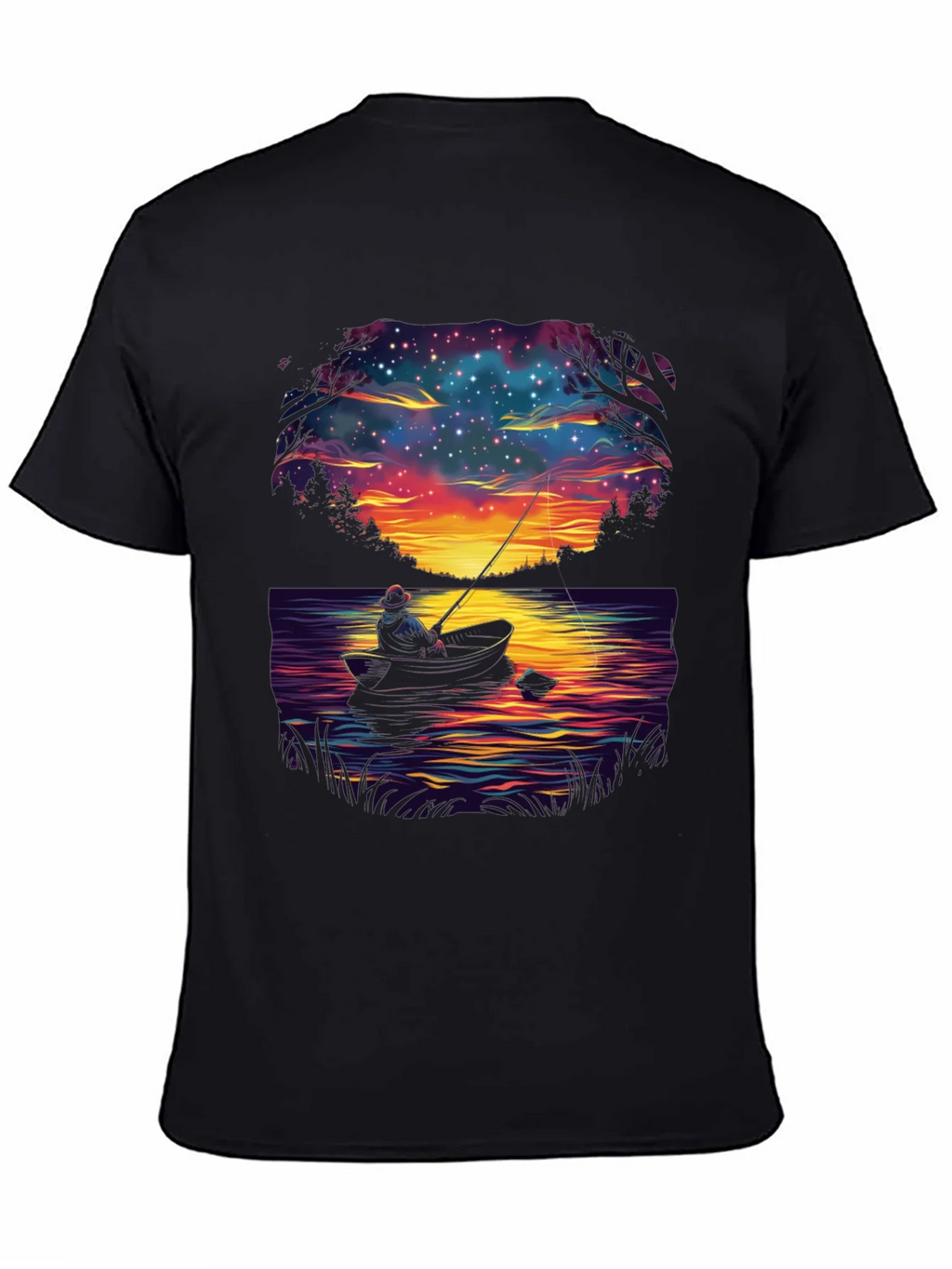Fisherman Night Sky Graphic T-Shirt product image 3