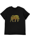 Elephant Mandala Graphic T-Shirt - Black product image 1