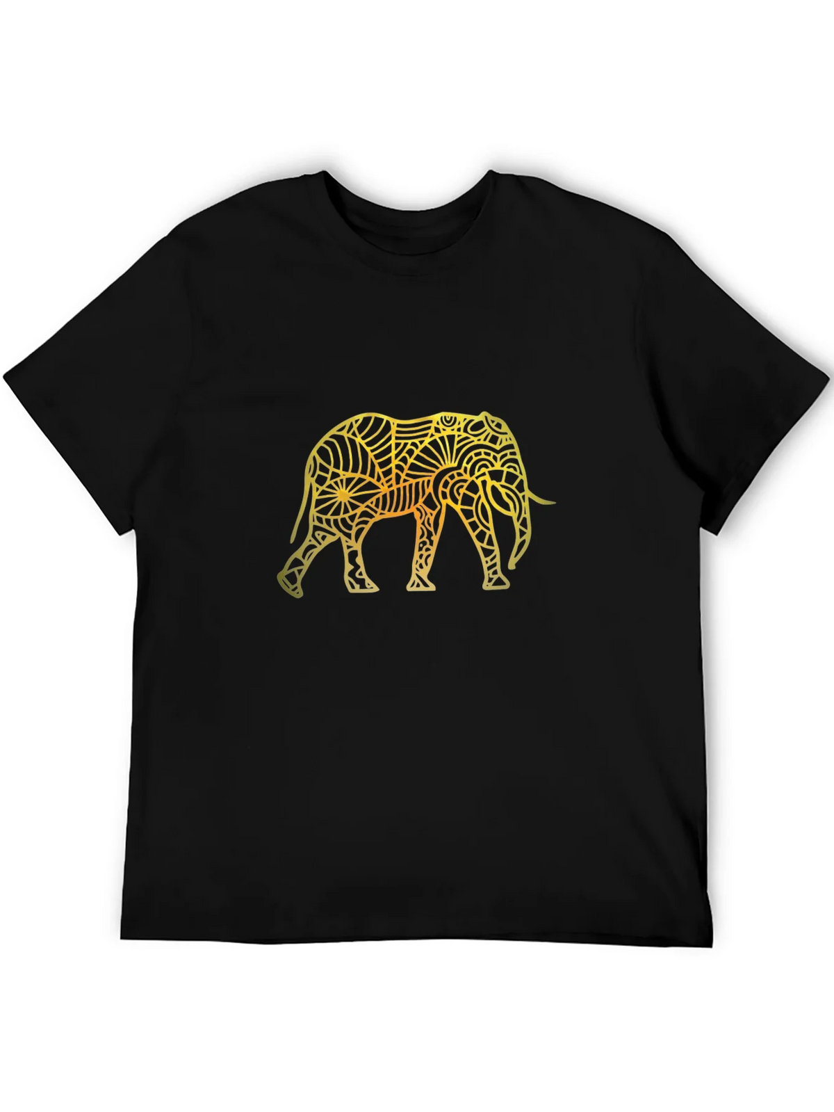 Elephant Mandala Graphic T-Shirt - Black product image 1