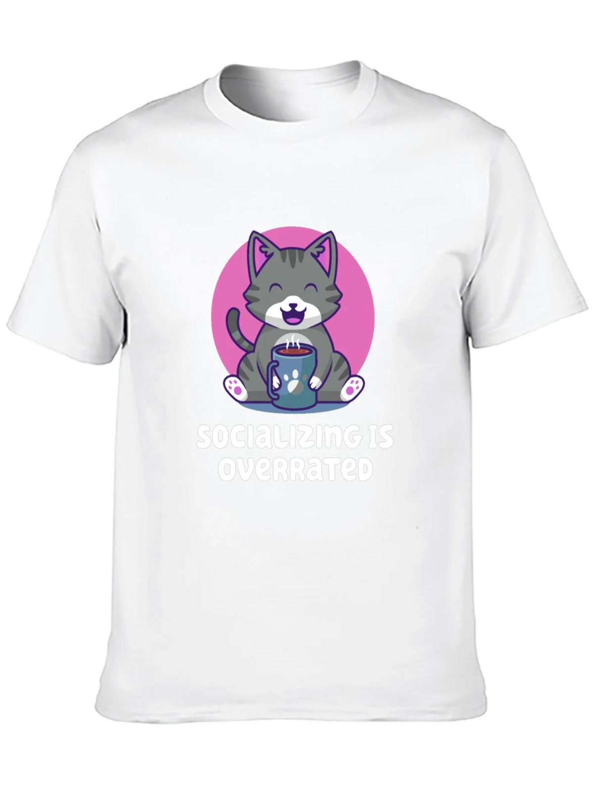 Socializing Is Overrated Cat T-Shirt product image 5