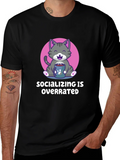 Socializing Is Overrated Cat T-Shirt product image 1