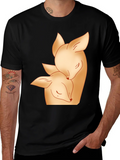 Deer Mom and Fawn Black Graphic Tee product image 1