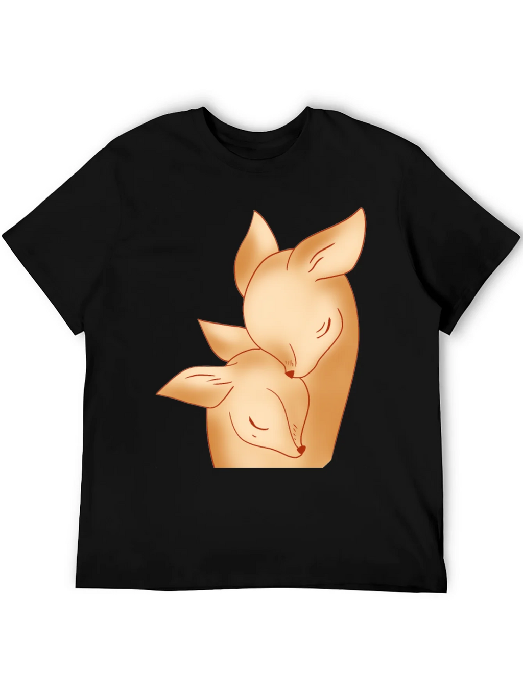 Deer Mom and Fawn Black Graphic Tee product image 5