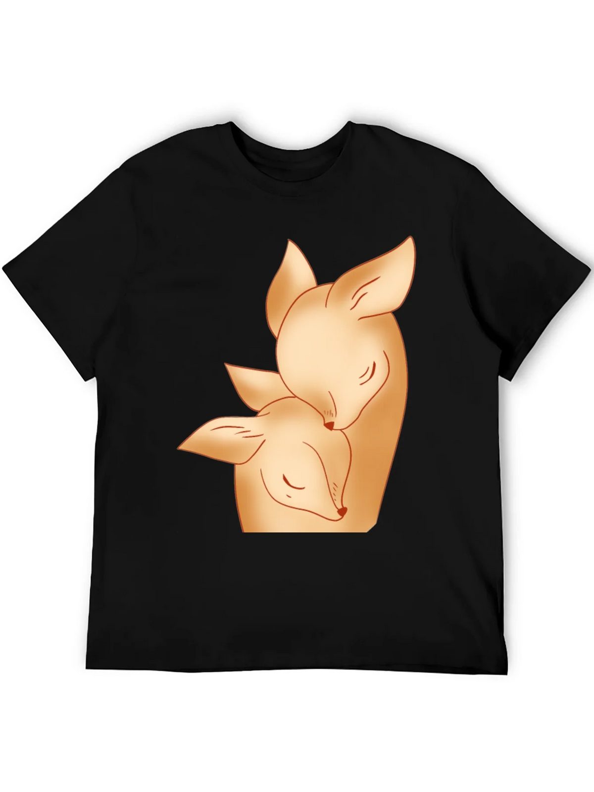 Deer Mom and Fawn Black Graphic Tee product image 5
