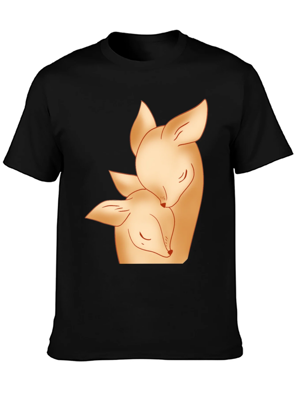 Deer Mom and Fawn Black Graphic Tee product image 3