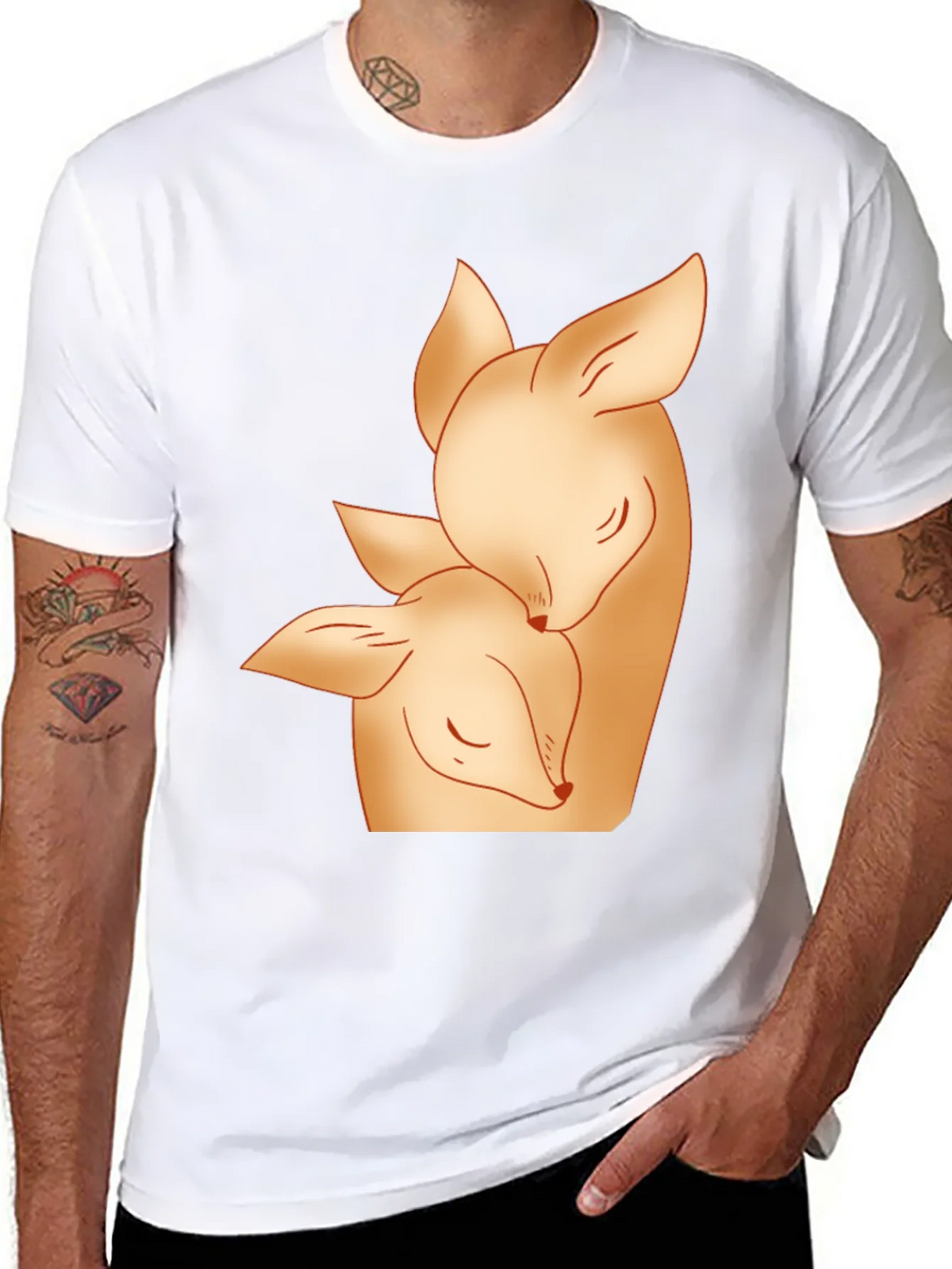 Deer Mom and Fawn Black Graphic Tee product image 7