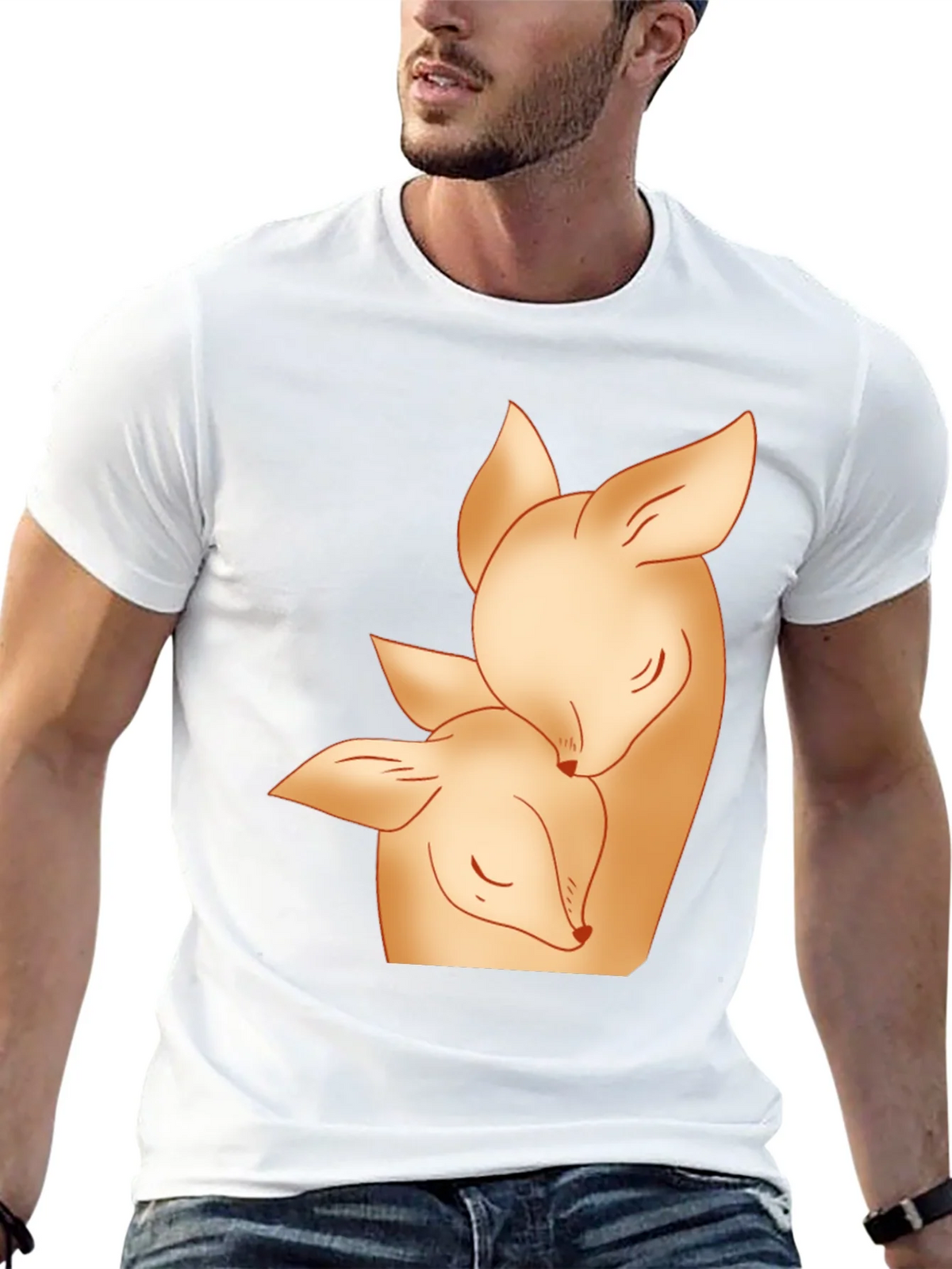 Deer Mom and Fawn Black Graphic Tee product image 12