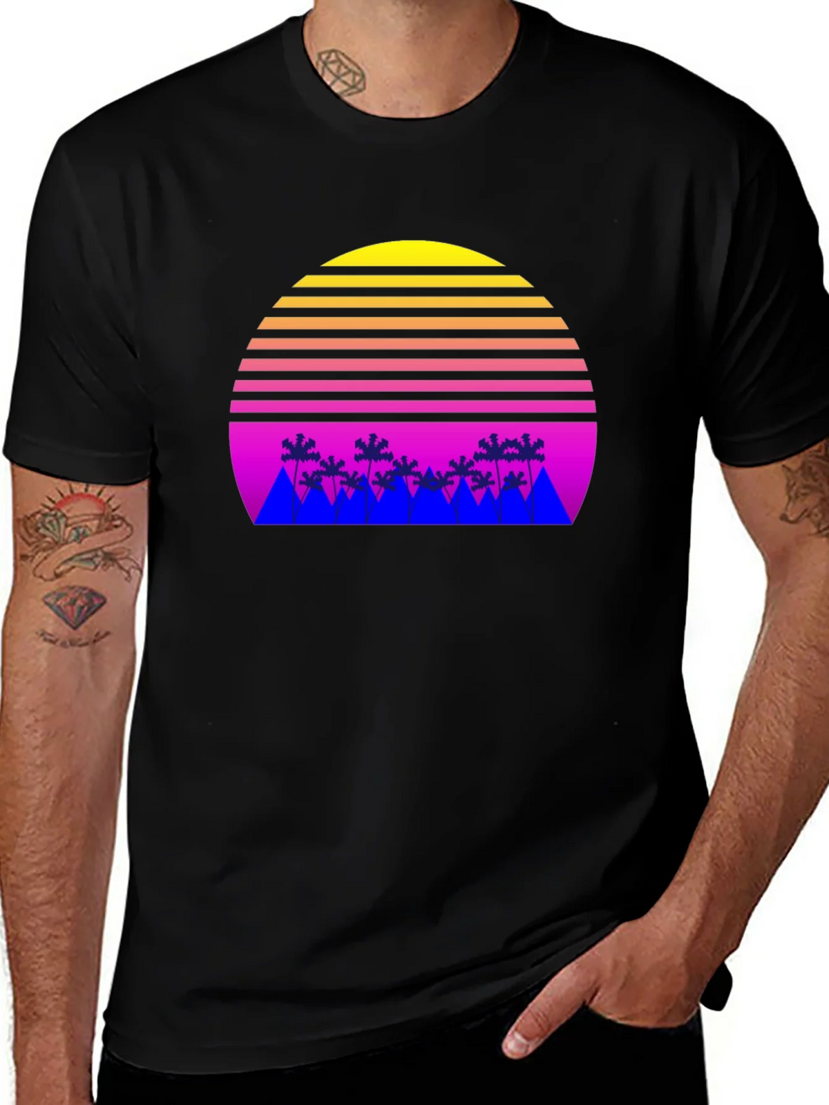 Retro Sunset Palm Tree T-Shirt product image 1