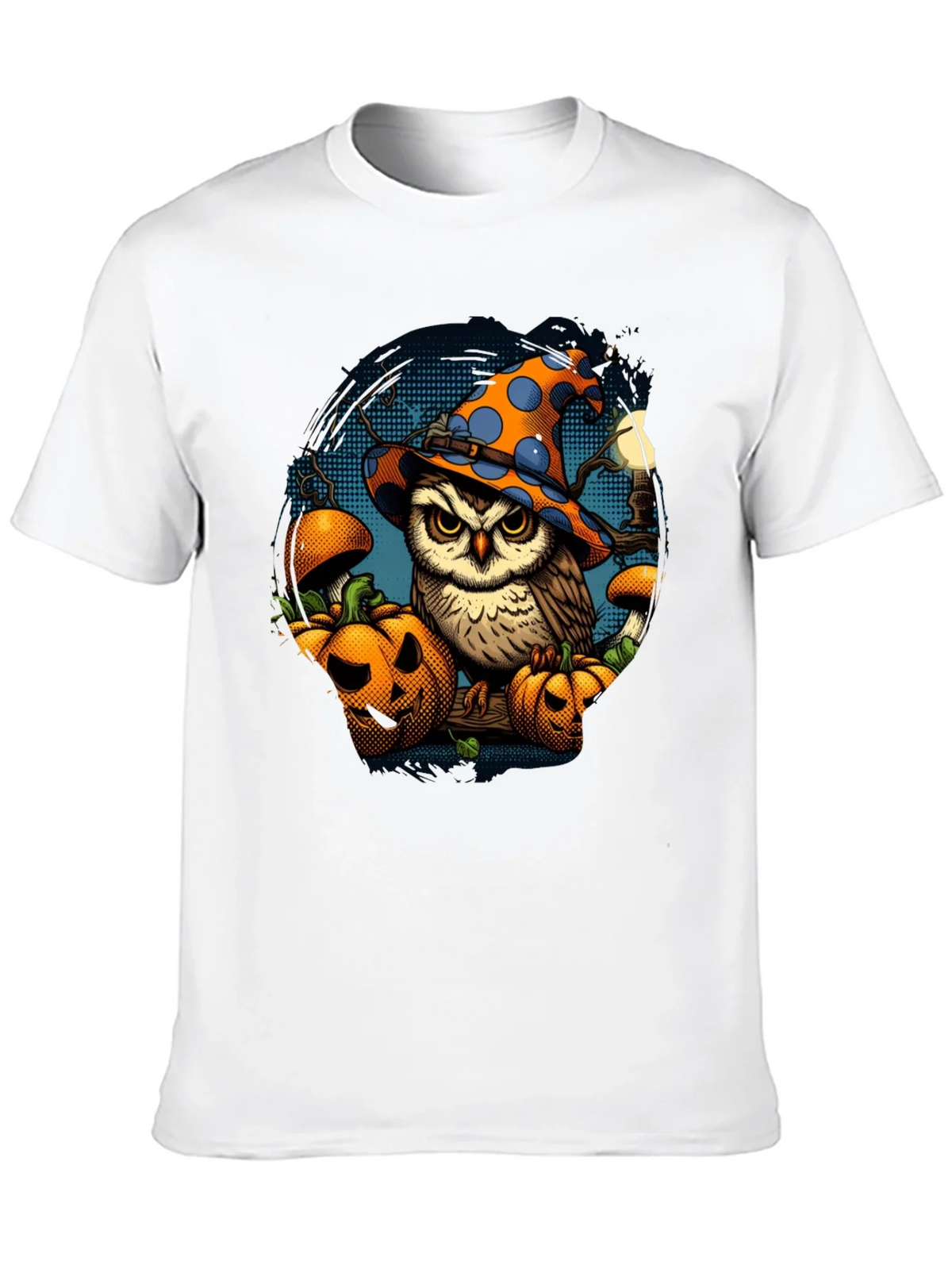 Halloween Owl T-Shirt with Pumpkins