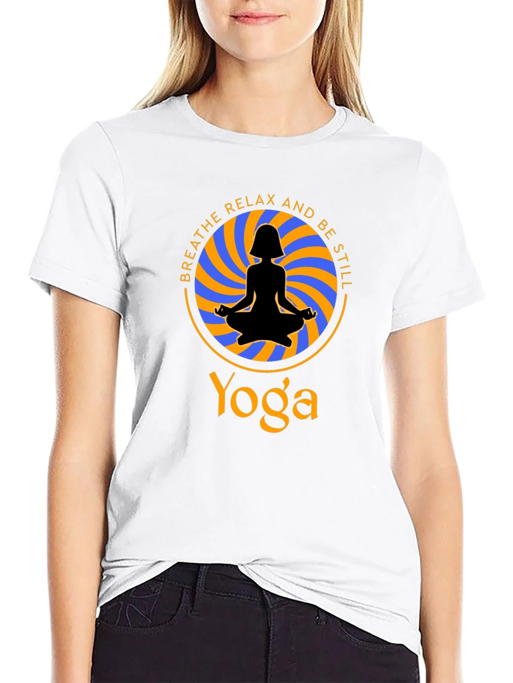 Yoga Meditation T-Shirt - Breathe Relax Be Still product image 8