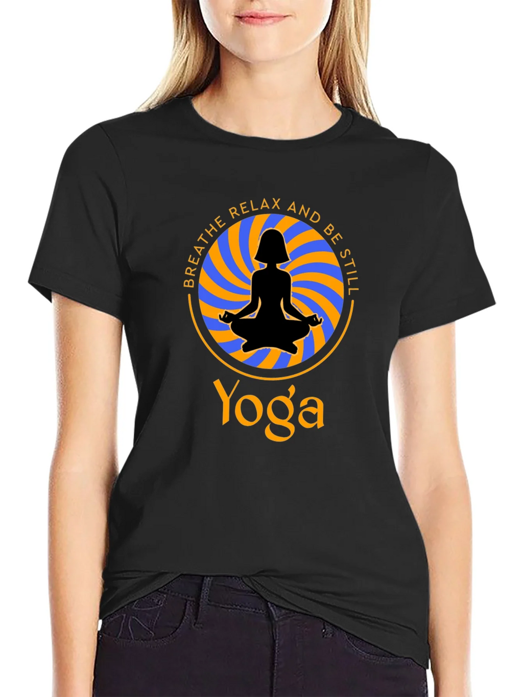 Yoga Meditation T-Shirt - Breathe Relax Be Still product image 2