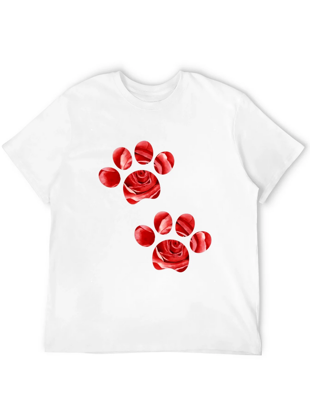 Rose Paw Print Black T-Shirt product image 3