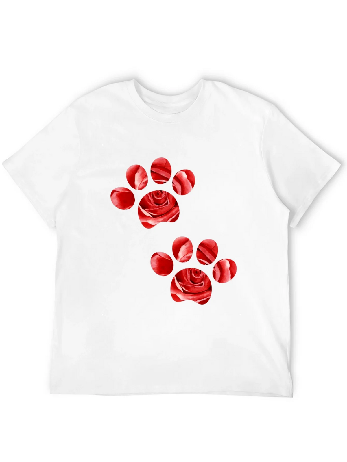 Rose Paw Print Black T-Shirt product image 3