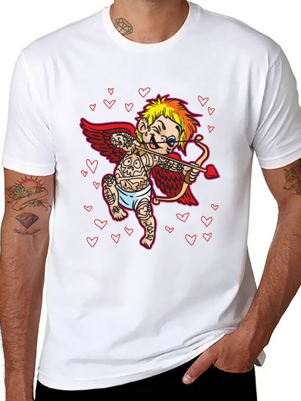 Tattooed Cupid T-Shirt - Valentines Day product image 7