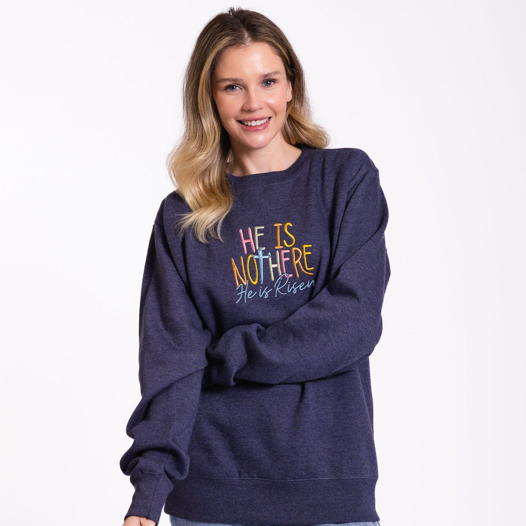 Embroidered He is Not Here Sweatshirt product image 2