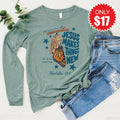 Jesus Makes Things New Long Sleeve - Heather Sage - 17 product image 1