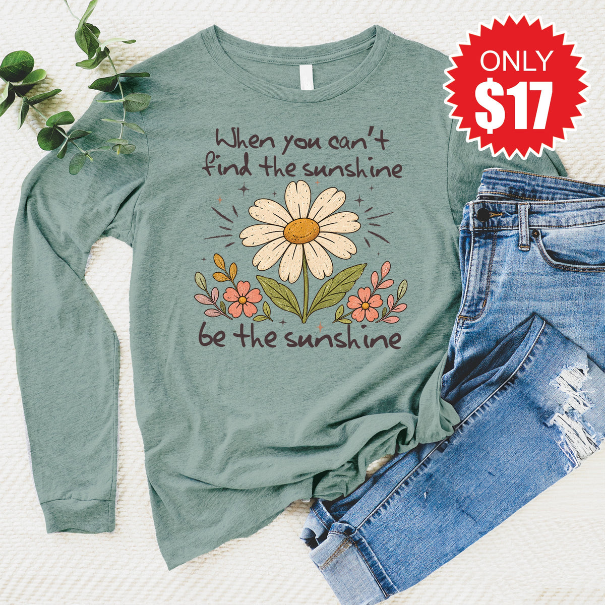 Be The Sunshine Long Sleeve - Heather Sage - 17 product image 1