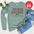 Jesus Leopard Long Sleeve - Heather Sage - 17 product image 1
