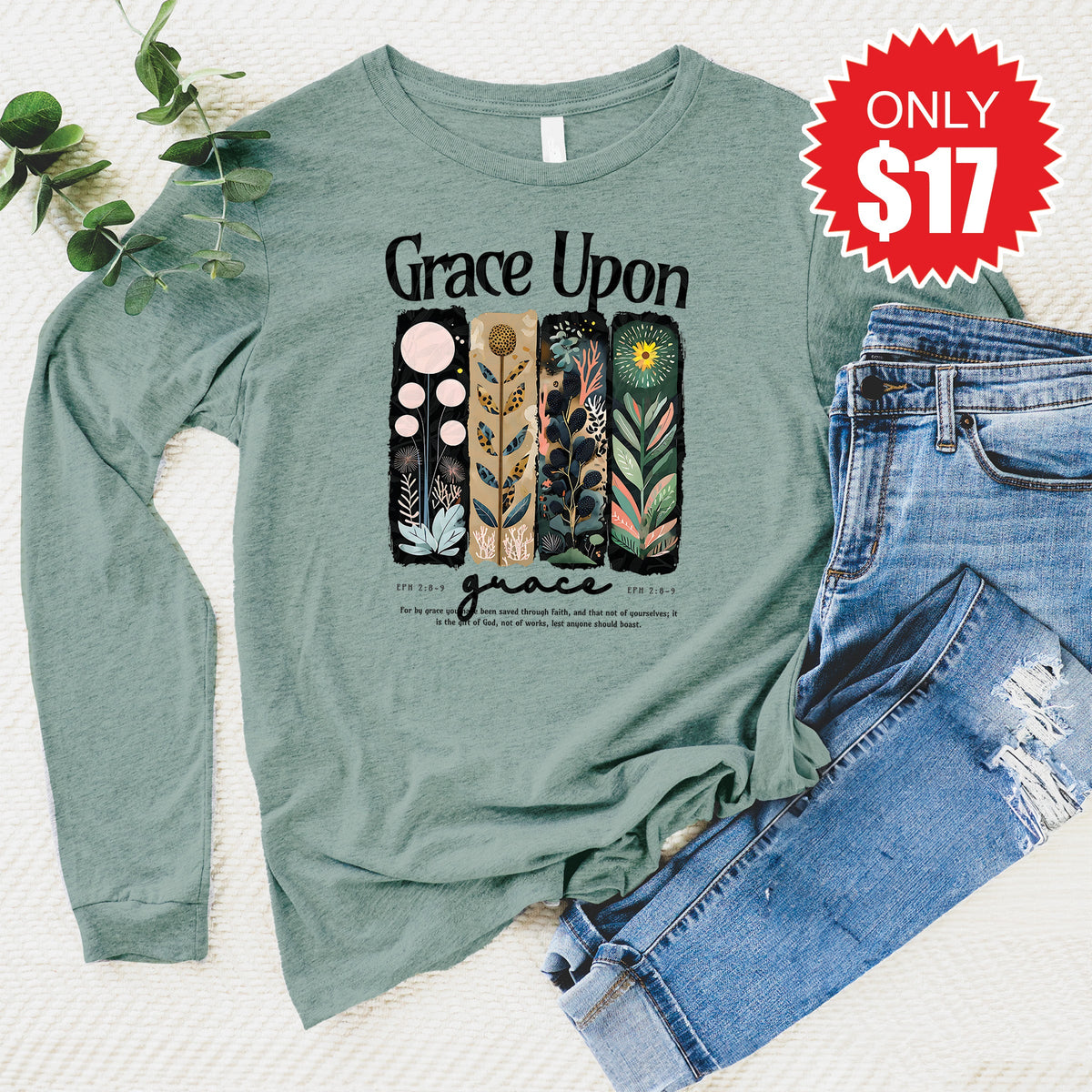 Grace Upon Long Sleeve - Heather Sage - 17 product image 1