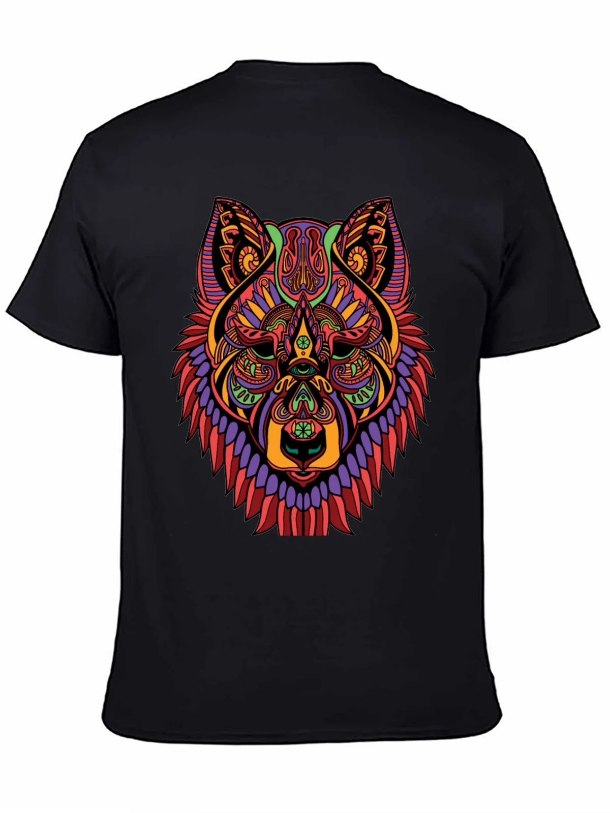 Psychedelic Wolf Graphic Tee - Bold Artistic Design product image 1