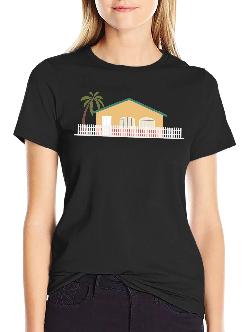 House with Palm Tree Graphic T-Shirt product image 2