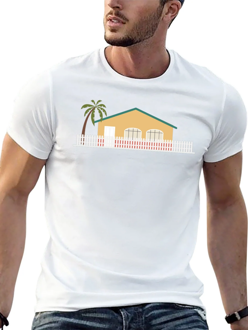 House with Palm Tree Graphic T-Shirt product image 12