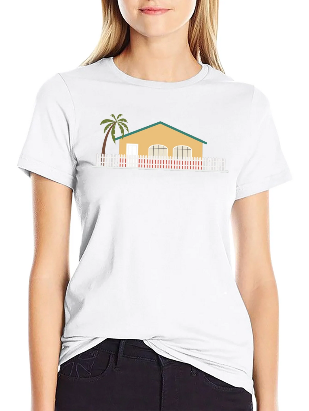 House with Palm Tree Graphic T-Shirt product image 8