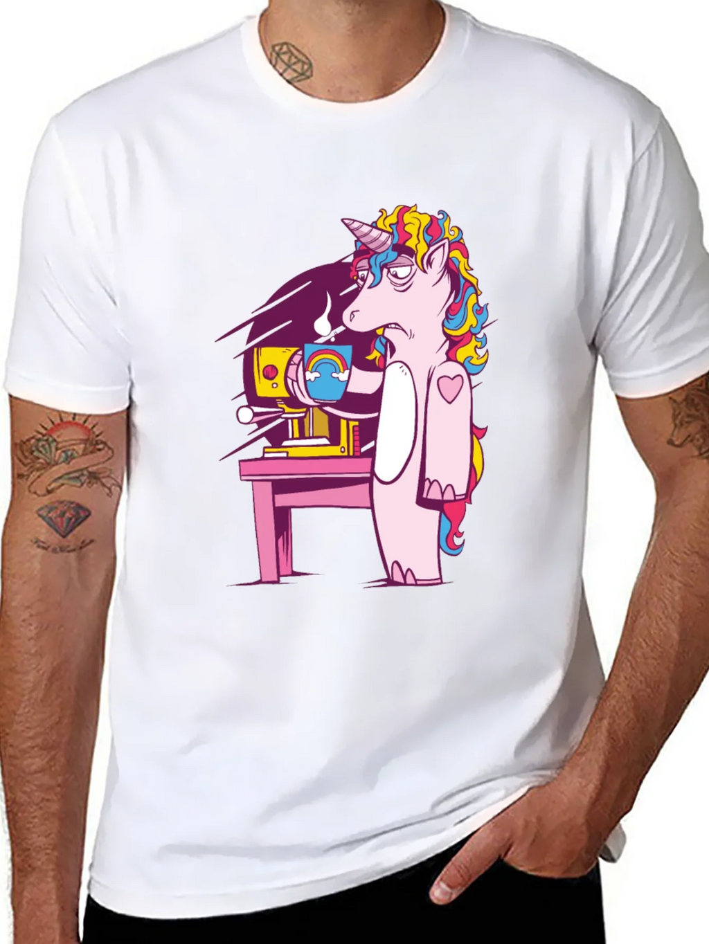 Unicorn Coffee T-Shirt - Funny Cartoon Graphic Tee product image 7