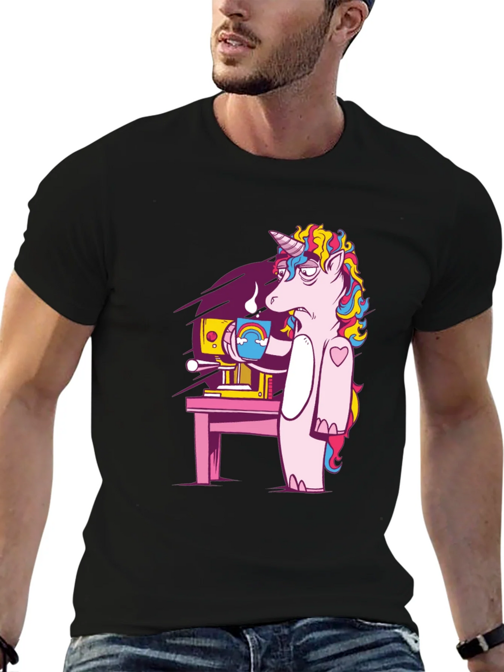 Unicorn Coffee T-Shirt - Funny Cartoon Graphic Tee product image 6
