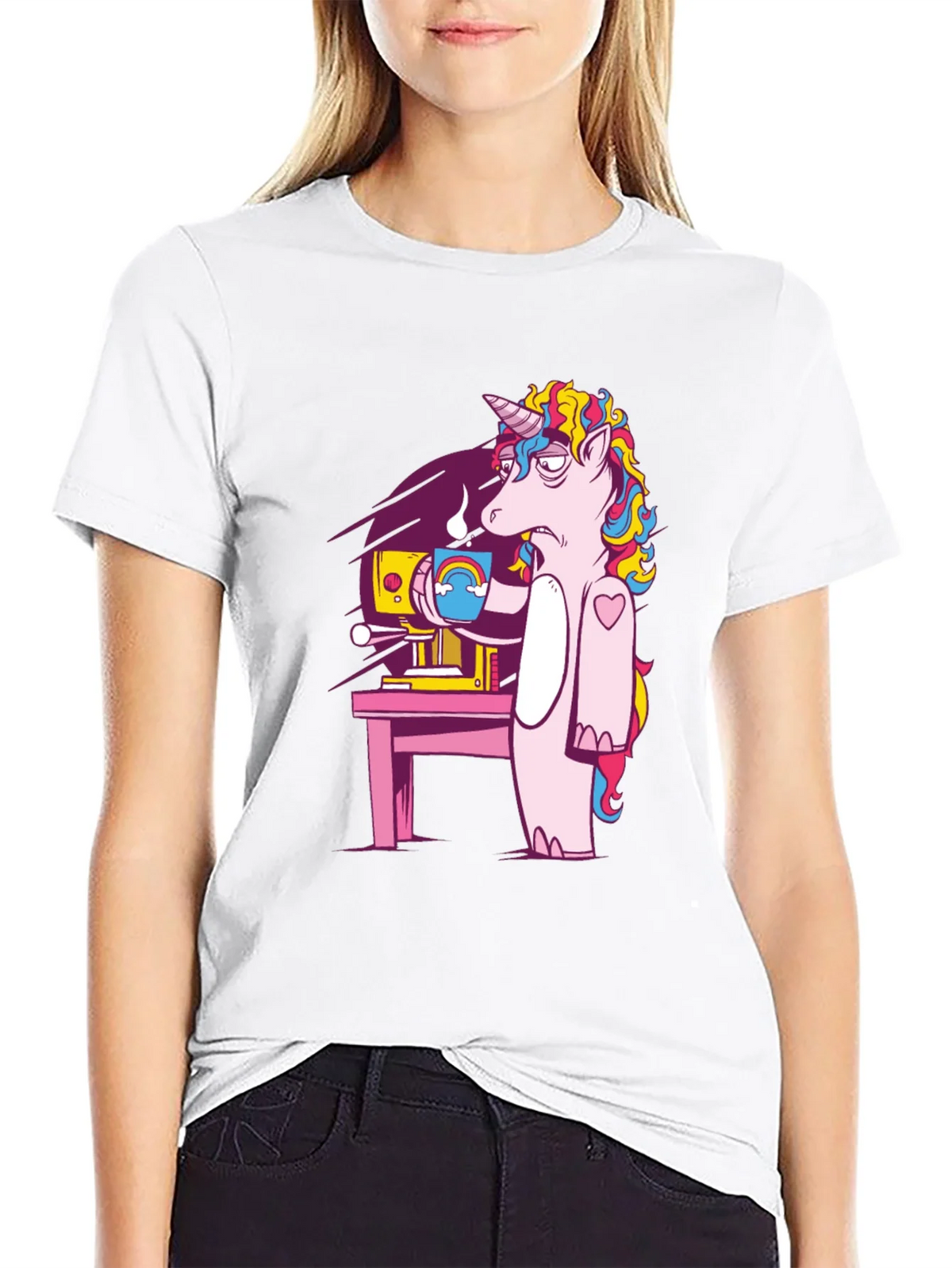 Unicorn Coffee T-Shirt - Funny Cartoon Graphic Tee product image 8