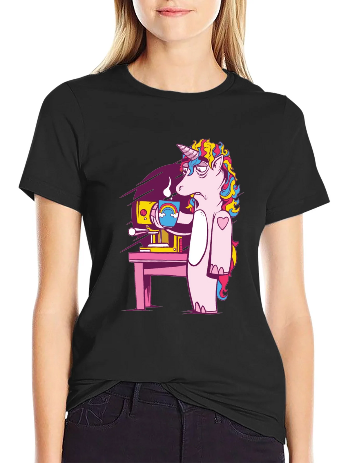 Unicorn Coffee T-Shirt - Funny Cartoon Graphic Tee product image 2