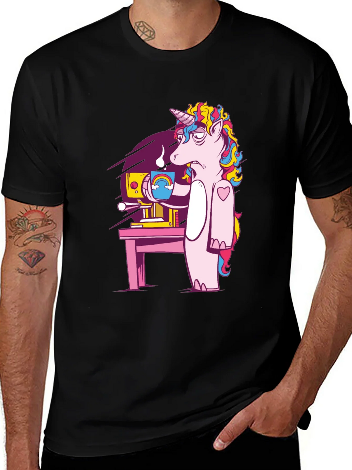 Unicorn Coffee T-Shirt - Funny Cartoon Graphic Tee product image 1