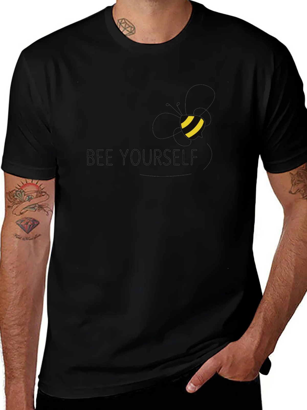 Bee Yourself Black T-Shirt - Stylish Comfortable Fit product image 1