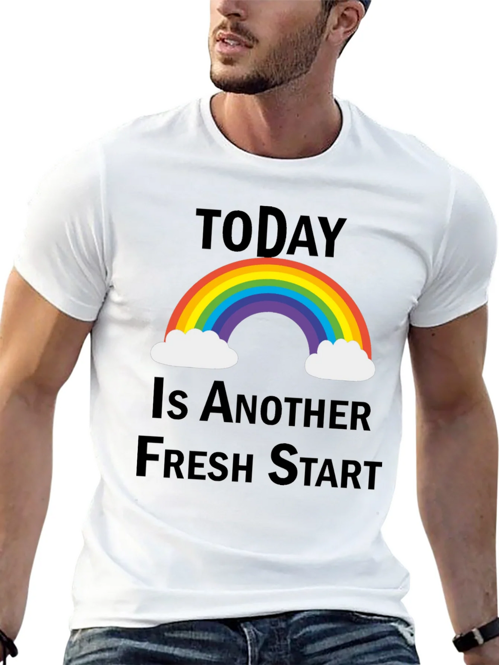 Fresh Start Rainbow Graphic Tee - Positive Vibes T-Shirt product image 12