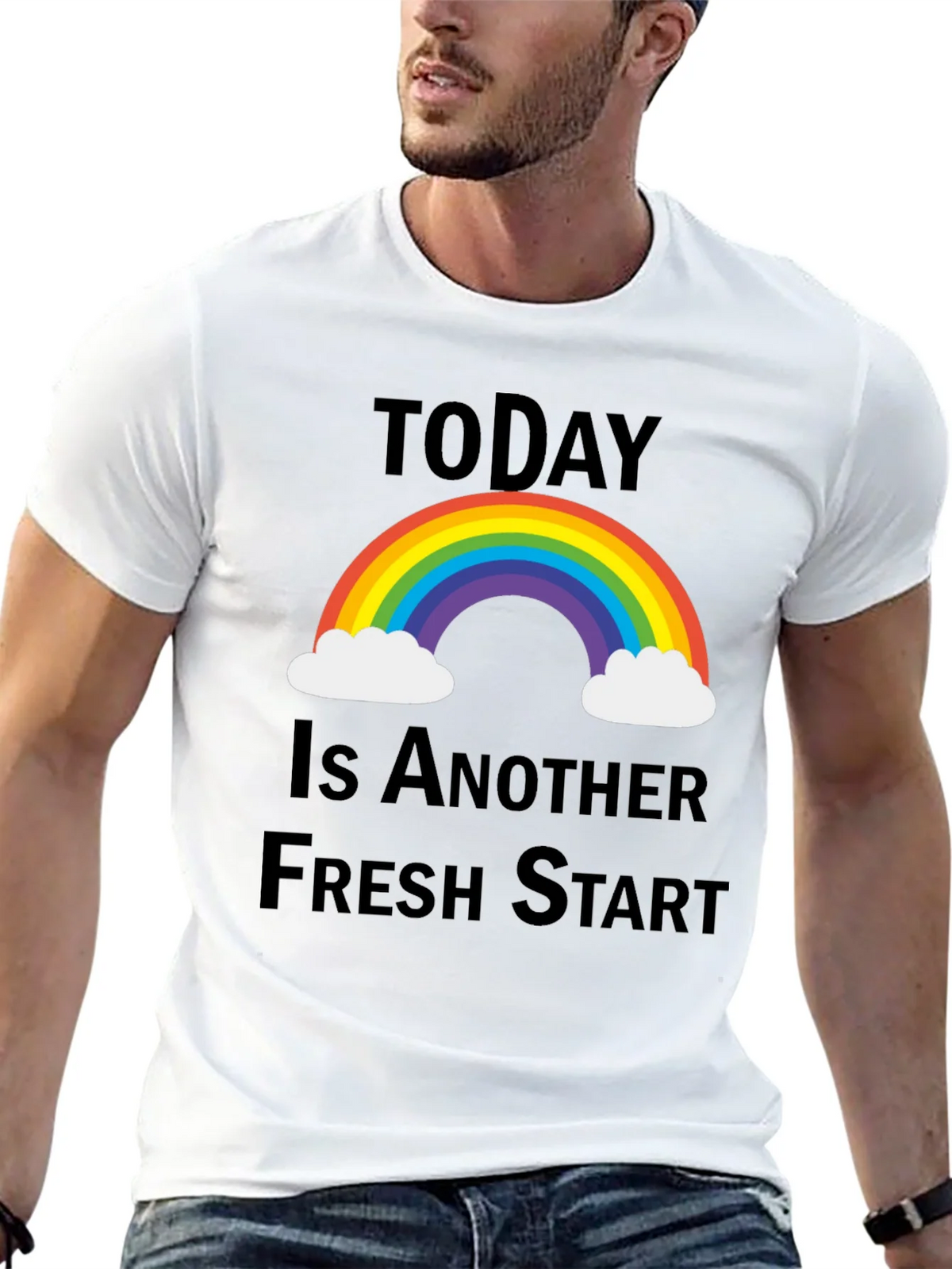 Fresh Start Rainbow Graphic Tee - Positive Vibes T-Shirt product image 12