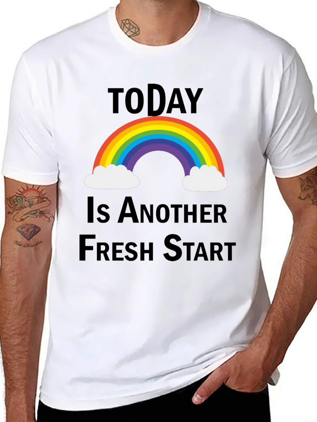 Fresh Start Rainbow Graphic Tee - Positive Vibes T-Shirt product image 7
