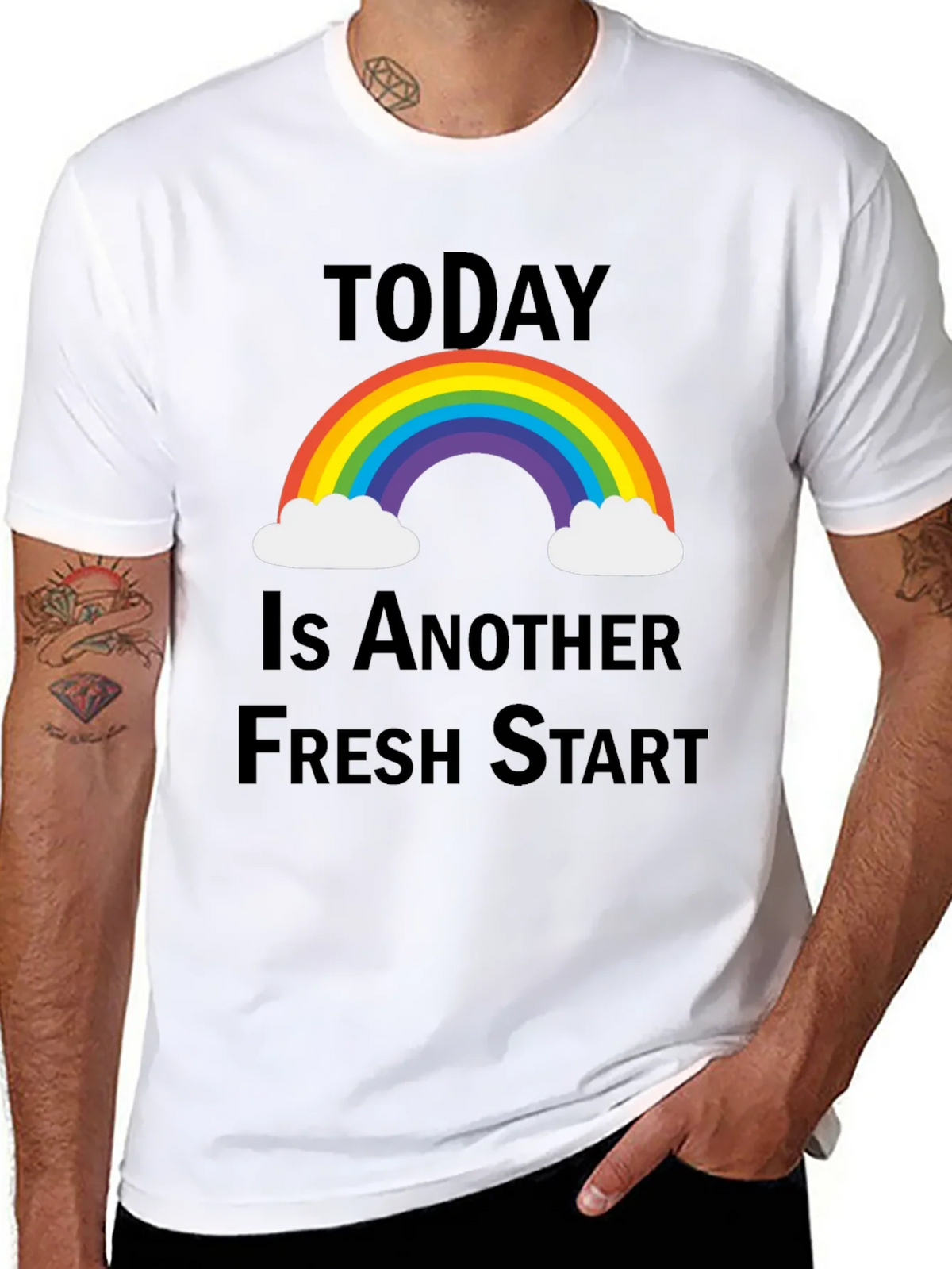 Fresh Start Rainbow Graphic Tee - Positive Vibes T-Shirt product image 7